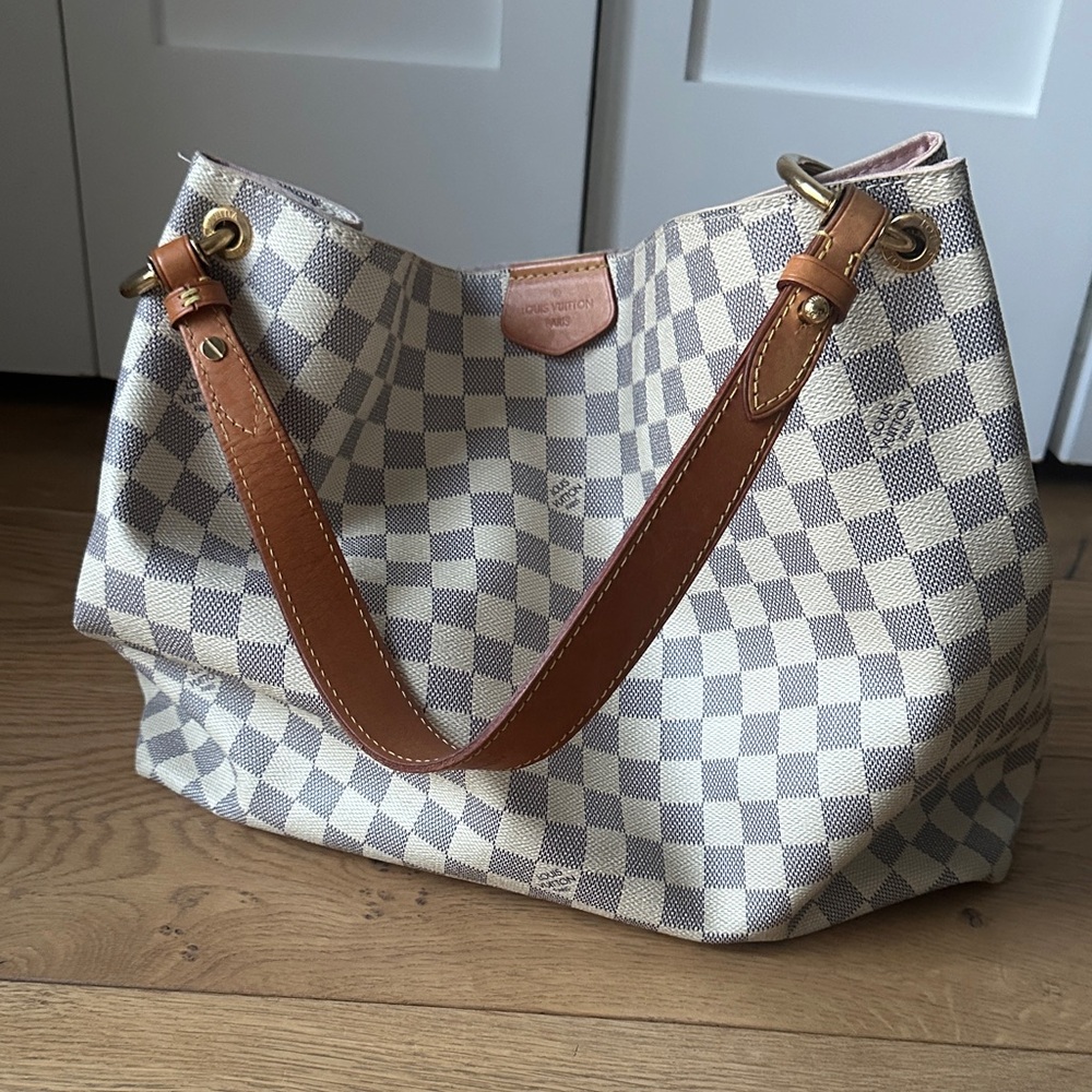 Louis Vuitton Damier Azur Graceful GM Shoulder Bag Hobo